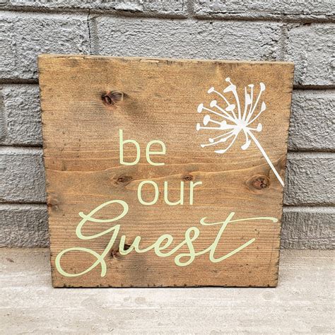 Be Our Guest Wood Sign Wall Art Rustic Wood Sign Hand Etsy