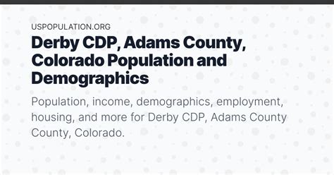 Derby CDP, Adams County, Colorado Population | Income, Demographics ...