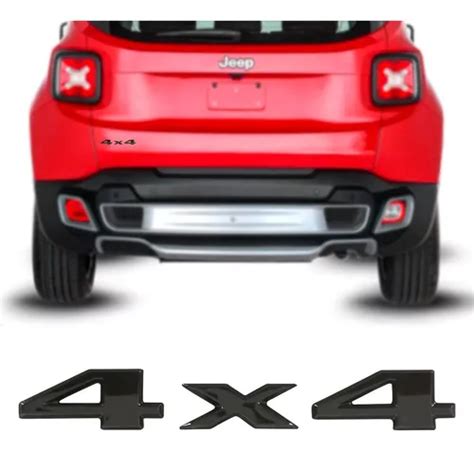 Emblema Letreiro 4x4 Jeep Renegade Compass Black Piano Mercadolivre