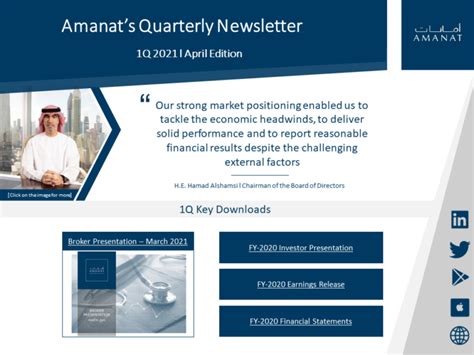 Quaterly Newsletters Amanat The Region S Gateway To Sustainable