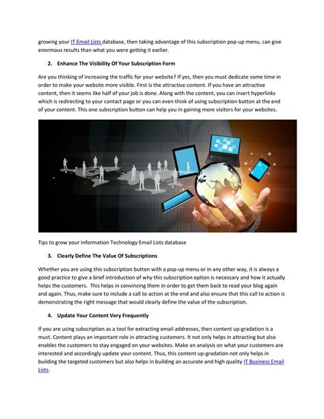 PPT - Information Technology Email Lists – Tips to Boost Subscriptions