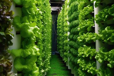 Premium Photo | Rows of vertical hydroponic farming systems created with generative ai