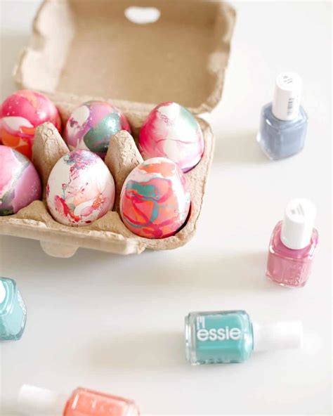 Diy Nail Polish Marbled Eggs Hello Glow