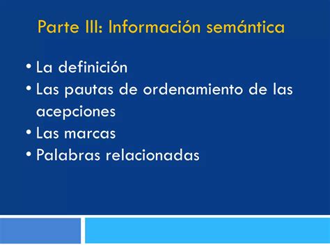 Elementos de un diccionario bilingüe PPT