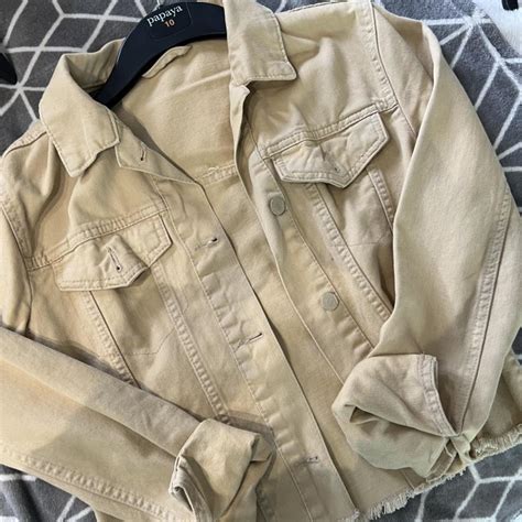 Nude Denim Cropped Jacket Size Amaze Condition Depop