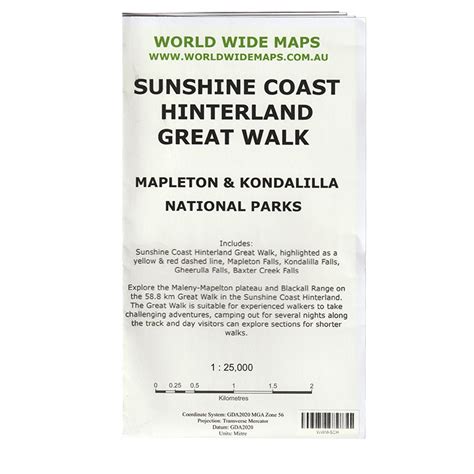 World Wide Maps Sunshine Coast Hinterland Great Walk - Outdoor Online