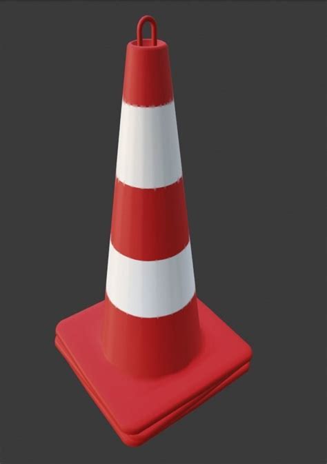 D Model Lowpoly Cone Barrier Pack Vr Ar Low Poly Cgtrader