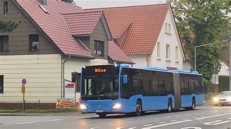 St Tzel Bus In Bielefeld Wagennummer Kom Linie Milse Youtube