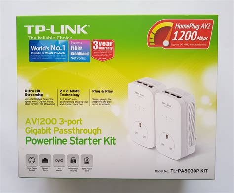 Tp Link Av Port Gigabit Passthrough Powerline Starter Kit