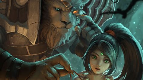 Nidalee And Rengar Hd Wallpaper League Of Legends Adventure By Septimius Ferdian