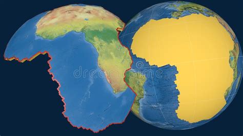 African Plate Presented Topographic Stock Illustration Illustration