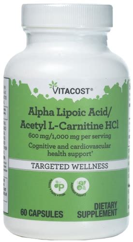 Vitacost Alpha Lipoic Acid Acetyl L Carnitine HCl 60 Capsules