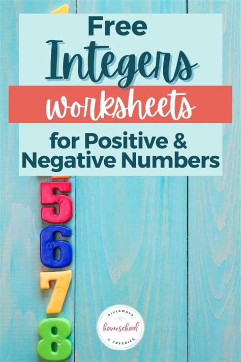 Free Integers Worksheets for Positive and Negative Numbers