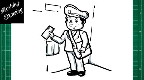 How To Draw A Postman Step By Step Youtube