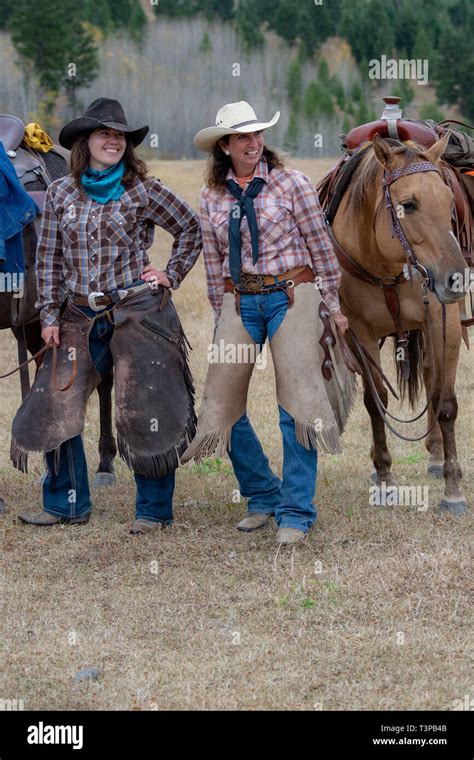 American cowgirls in Wyoming Stock Photo - Alamy