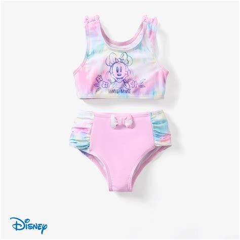 Disney Girl Minnie Mouse Swimsuit Bikini Polyester Pink M Walmart