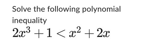 Answered Solve The Following Polynomial Bartleby