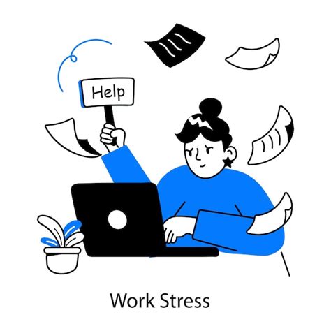 Premium Vector A Doodle Mini Illustration Of Work Stress