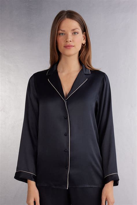 Mannish Cut Jacket In Silk Satin Intimissimi