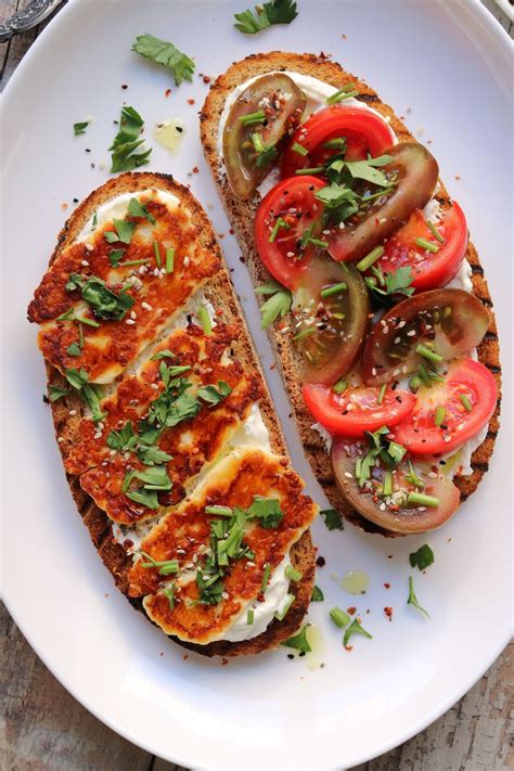 Grilled Halloumi And Tomato Tartines Recipe The Feedfeed Recipe In