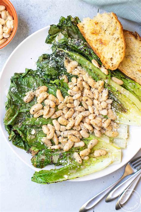 Grilled Romaine White Bean Salad Marisa Moore Nutrition