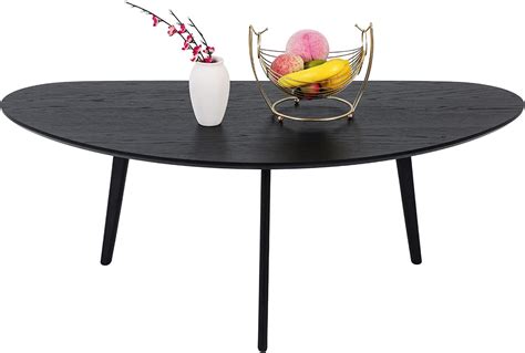 Firminana Mid Century Modern Coffee Table Large Oval Black Coffee Table