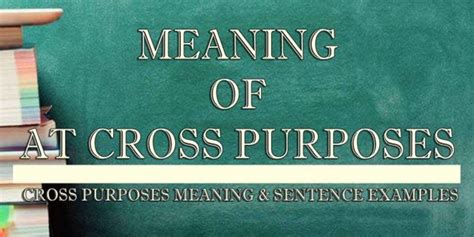 At Cross Purposes Meaning And Sentence Examples