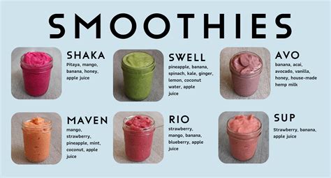 There Are Many Different Smoothies In The Cups On This Page Including