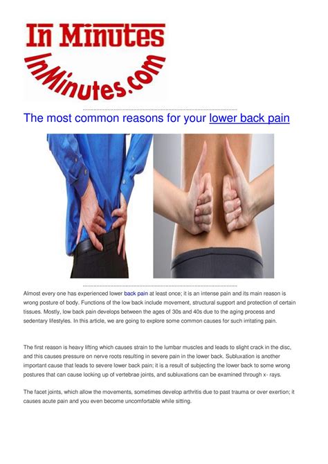 My publications - The most common reasons for your lower back pain