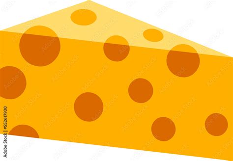 Cute Cartoon Drawn Cheese Slice Stock Illustration | Adobe Stock