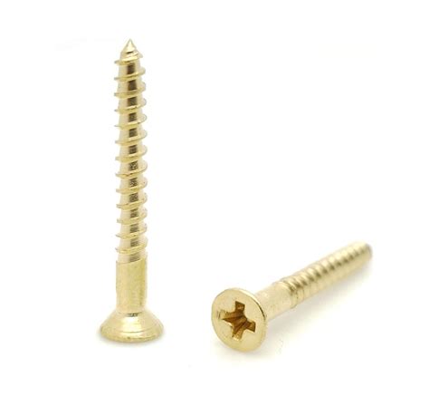 Qty X Flat Head Solid Brass Phillips Head Wood Screws Bcp