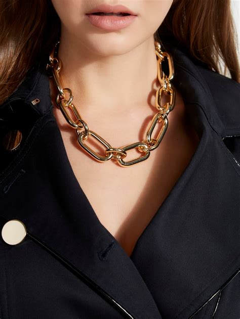 Gold Tone Chunky Chain Link Necklace GUESS