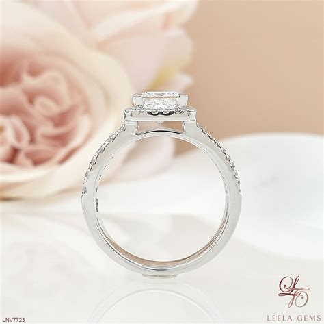 Halo Princess Cut Diamond Ring - leelagems