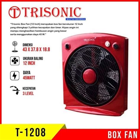 Jual KIPAS ANGIN KOTAK BOX FAN 12 INCH TRISONIC ANGIN KENCANG ADA