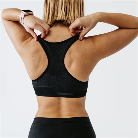 Women Padded Running Sports Bra Black