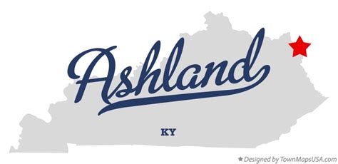 Map of Ashland, KY, Kentucky