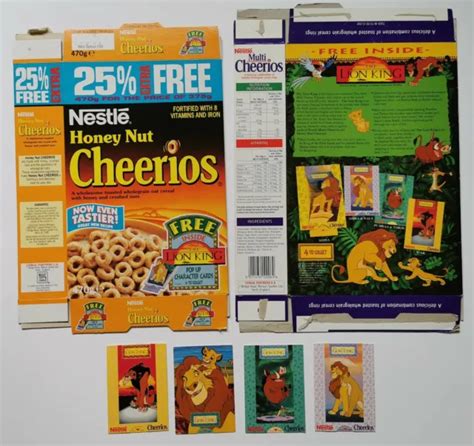 1994 Nestle Cereal Cheerios Disney Lion King Pop Up Character Cards Set