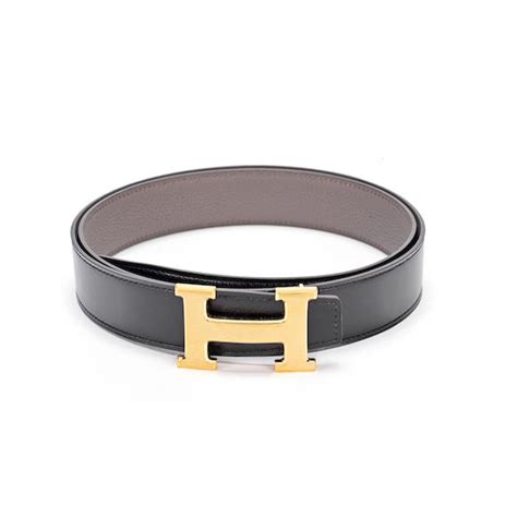 Bonhams Hermès A Black And Etain H Buckle Reversible Belt 2021