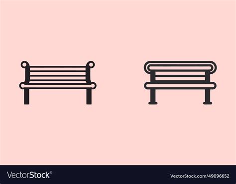 Park bench icons collection Royalty Free Vector Image