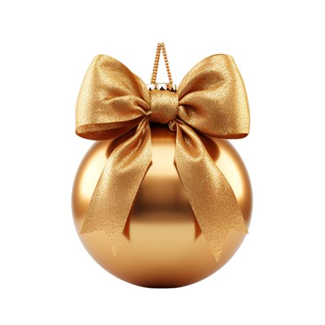 ai generiert golden Bogen Weihnachten hängend Ornament isoliert auf ein