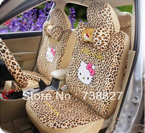 195 0us Car Seat Fedex Or Tnt Price18pcs A Set Leopoard Hello Kitty Seat Cover Car Universal