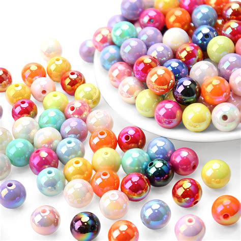 50pcs 16mm Acrylic Beads Colorful Disco Ball Beads Ab Color