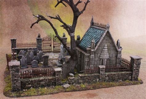 Tabletop World Graveyard Graveyard Cemetery Art Halloween Village