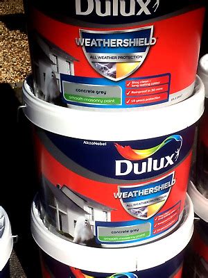 DULUX WEATHERSHIELD MASONRY paint grey smooth x 2 10 ltr £60.00 - PicClick UK