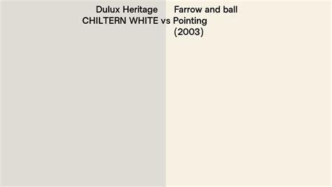 Dulux Heritage Chiltern White Vs Farrow And Ball Pointing 2003 Side By Side Comparison