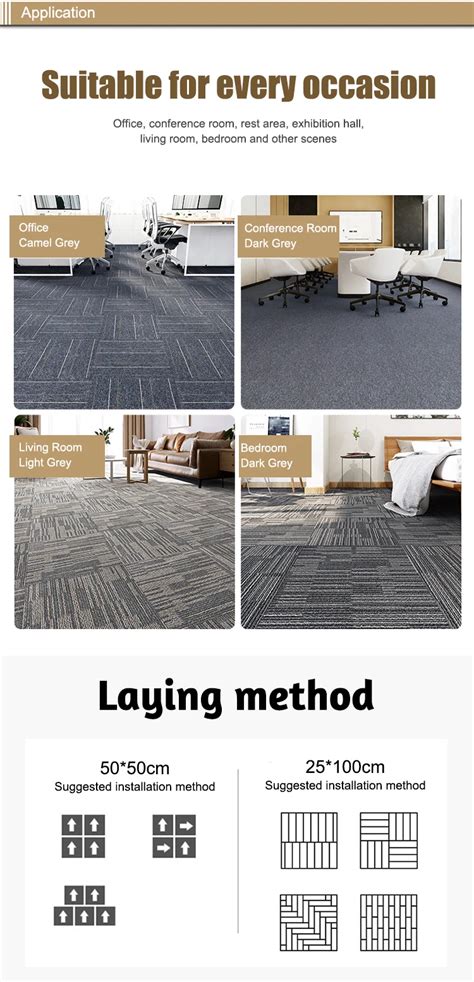 Hj Luxury Office Carpet Tiles Pp Nylon Surface Pvc Backing Floor Square