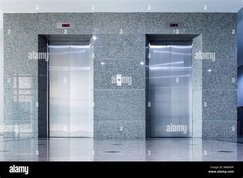 Modern Interior Elevator And Granite Wall Stock Photo Alamy