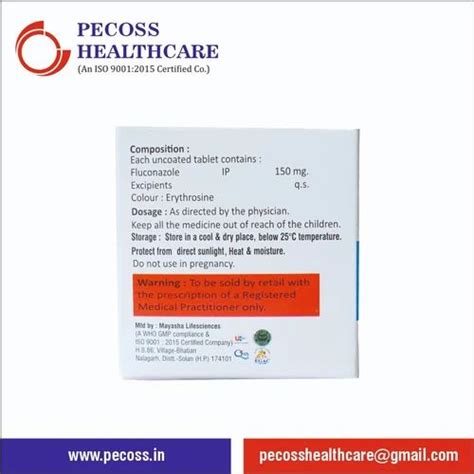 PEEFLU 150 150 Mg Fluconazole Tablets IP At Rs 882 Per Box