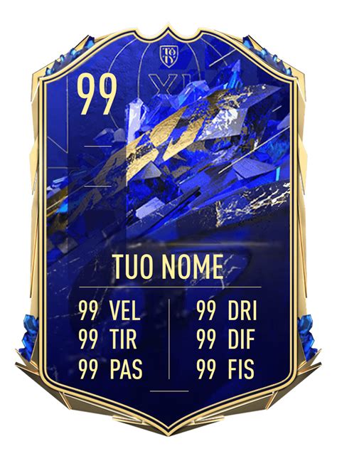 FIFA 22 Ultimate Team Card TOTY Gigante Personalizzata CardsPlus It