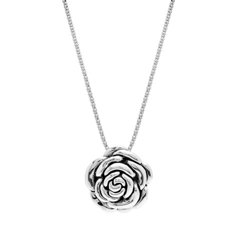 Sterling Silver Rose Pendant